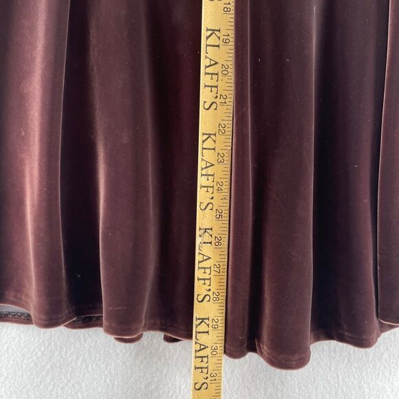 ALBERT CAPRARO Skirt 10 Velvet A-Line Flare Midi Side Zip Boho Purple Vtg - Picture 12 of 13